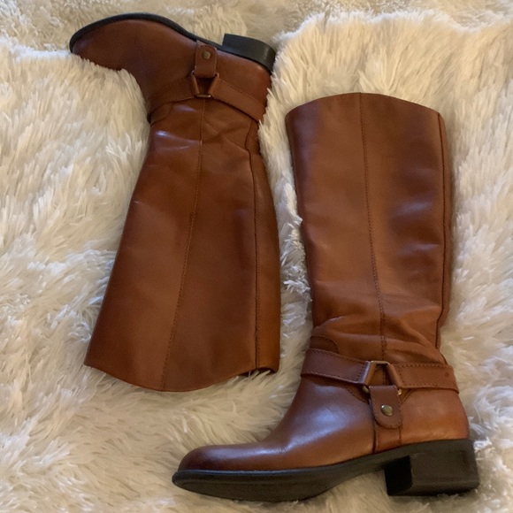 Franco Sarto Shoes - Franco Sarto Clint Riding Boots- Tan/Caramel Size 6M Leather Uppers